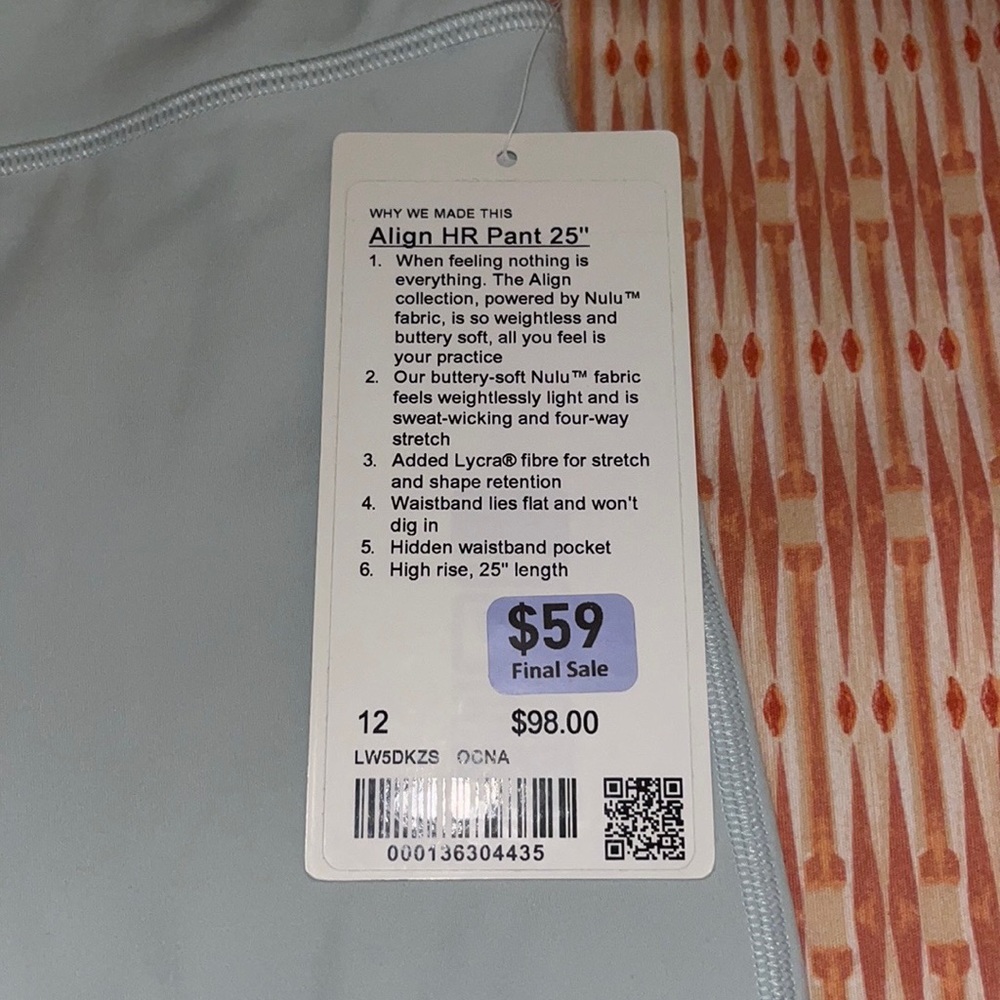 Lululemon “Align HR Pant 25"” in color OCNA